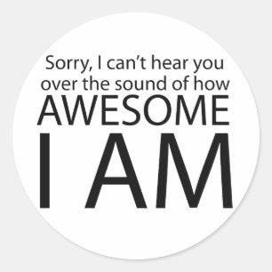 Ik ben geweldige ronde sticker