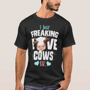 Ik ben gewoon dol op koeien boer slager melkkoe t-shirt