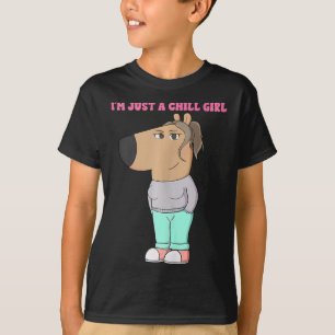 Ik ben gewoon een chill girl meme grappige chill 4 t-shirt