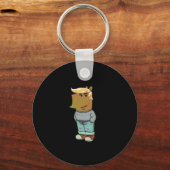 Ik ben gewoon een chill guy trump kapsel hond sleutelhanger (Voorkant)