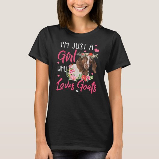 Ik ben gewoon een meisje dat van Goats Goat Lover  T-shirt (Voorkant)