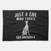 Ik ben gewoon een meisje dat van Greyhounds Honden Theedoek (Horizontaal)
