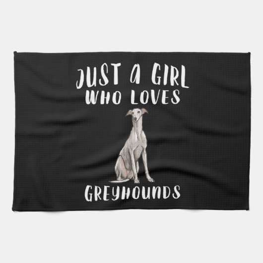 Ik ben gewoon een meisje dat van Greyhounds Honden Theedoek (Horizontaal)