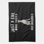 Ik ben gewoon een meisje dat van Greyhounds Honden Theedoek (Verticaal)