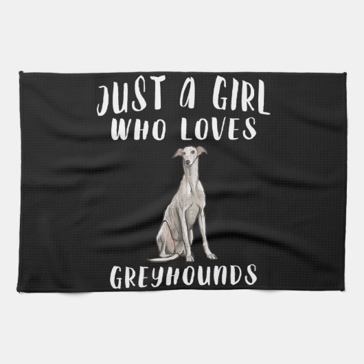 Ik ben gewoon een meisje dat van Greyhounds Honden Theedoek (Horizontaal)
