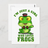 Ik ben gewoon een meisje dat van kikkers houdt briefkaart (Voorkant / Achterkant)