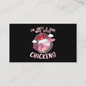 Ik ben gewoon een meisje dat van kippen houdt. visitekaartje (Voorkant)