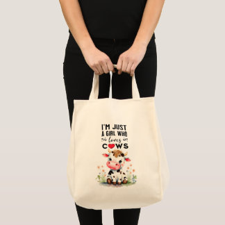 Ik ben gewoon een meisje dat van Koeien houdt Tote Bag