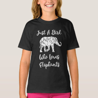 Ik ben gewoon een meisje dat van olifanten houdt t-shirt