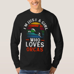 Ik ben gewoon een meisje dat van orka's orka walvi t-shirt