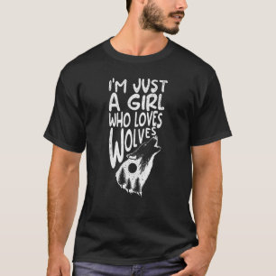 Ik ben gewoon een meisje dat van wolven honden wol t-shirt
