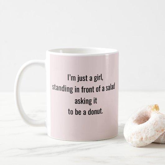 "Ik ben gewoon een meisje" grappige quote Koffiemok (Met donut)