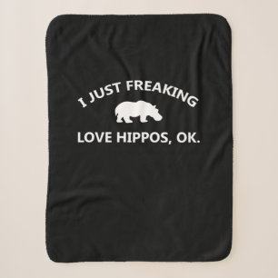 Ik ben gewoon Freaking Love Hippos Gift Sherpa Deken