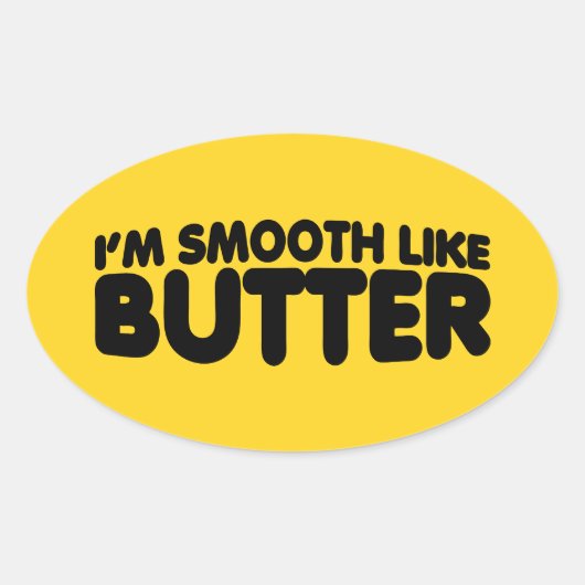 Ik ben glad als Butter Ovale Sticker (Voorkant)