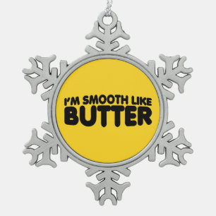 Ik ben glad als Butter Tin Sneeuwvlok Ornament