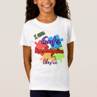 "Ik ben Gods meesterwerk" Puzzel ontwerp t -shirt