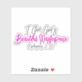 Ik ben God's prachtige Masterstuk Christelijk Sticker (Vel)