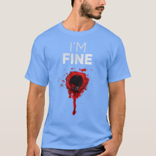 Ik ben goed Funny Zombie Slash Blood Halloween Sar T-shirt