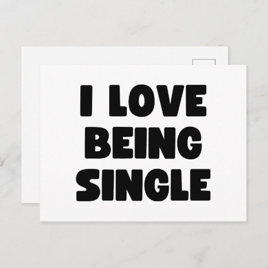 Ik ben graag single briefkaart (Voorkant / Achterkant)