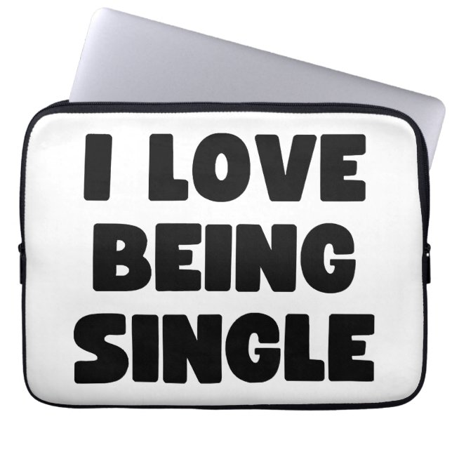 Ik ben graag single laptop sleeve (Voorkant)
