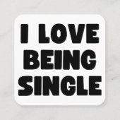 Ik ben graag single vierkante visitekaartje (Achterkant)