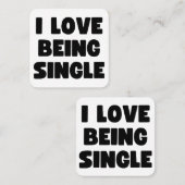 Ik ben graag single vierkante visitekaartje (Voorkant / Achterkant)