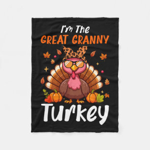 Ik ben Grote Granny Turkije Thanksgiving Trotse Vr Fleece Deken