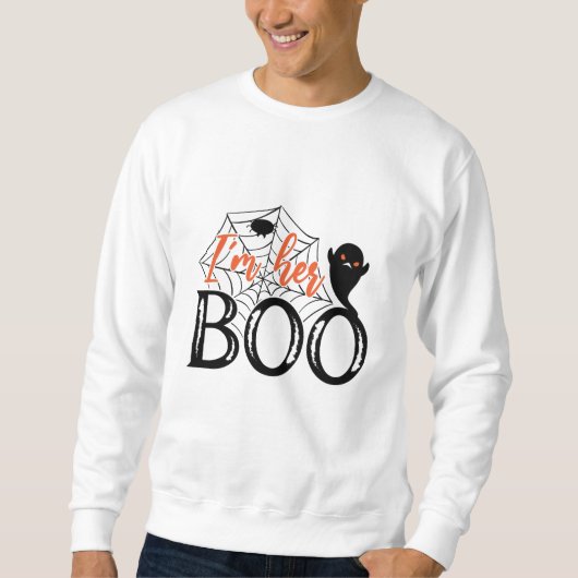 Ik ben haar Boo Funny Cool Halloween Ghost Trui (Voorkant)