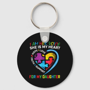 Ik ben haar dochter Autisme Awareness Mam Pap P Sleutelhanger