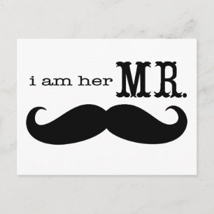 Ik ben Haar M. Mustache Grooms Gifts Briefkaart