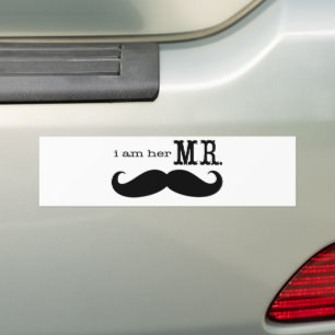 Ik ben haar meneer Snor Bruidegom Cadeaus Bumpersticker