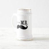 Ik ben haar Mr. Groom Retro Groovy Handlebar Musta Bierpul (Voorkant links)