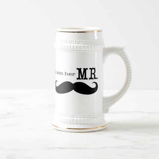 Ik ben haar Mr. Groom Retro Groovy Handlebar Musta Bierpul (Rechts)