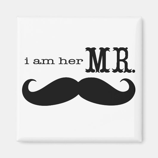 Ik ben haar Mr Mustache Groom Magneet (Voorkant)
