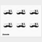 Ik ben haar Mr Mustache Groom Ronde Sticker (Vel)