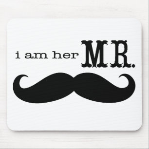 Ik ben haar Mr Mustache Grooms Gifts. Muismat