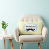Ik ben haar Mr Mustard Yellow Mustache Pillow. Kussen (Stoel)