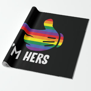 Ik ben haar regenboog lesbisch stel grappige LGBT Cadeaupapier