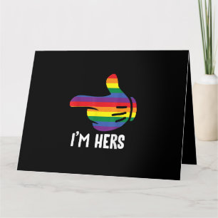 Ik ben haar regenboog lesbisch stel grappige LGBT Kaart