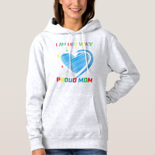 Ik ben haar stem, ze is mijn hart Autism awareness Hoodie
