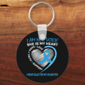 Ik ben haar stem, ze is mijn hart Autism awareness Sleutelhanger (Voorkant)