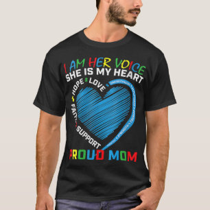 Ik ben haar stem, ze is mijn hart Autism awareness T-shirt