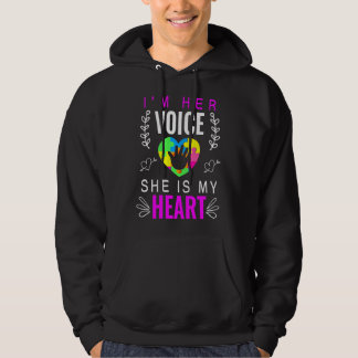 Ik ben haar stem. Ze is mijn hart autisme bewustzi Hoodie