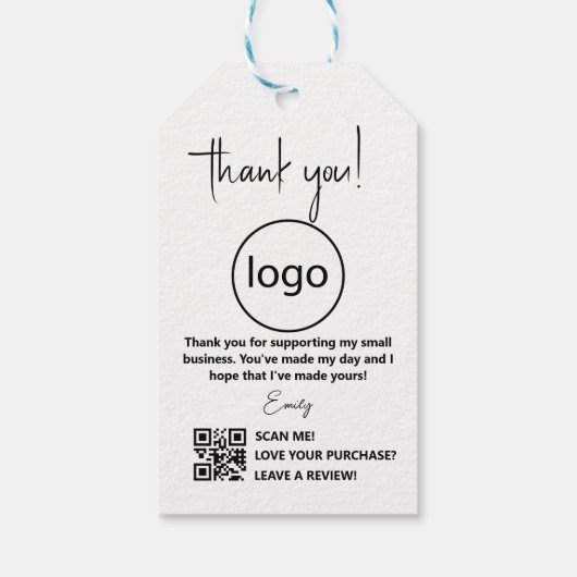 Ik ben handgemaakte minimalistische zakelijke Labe Cadeaulabel (Achterkant)