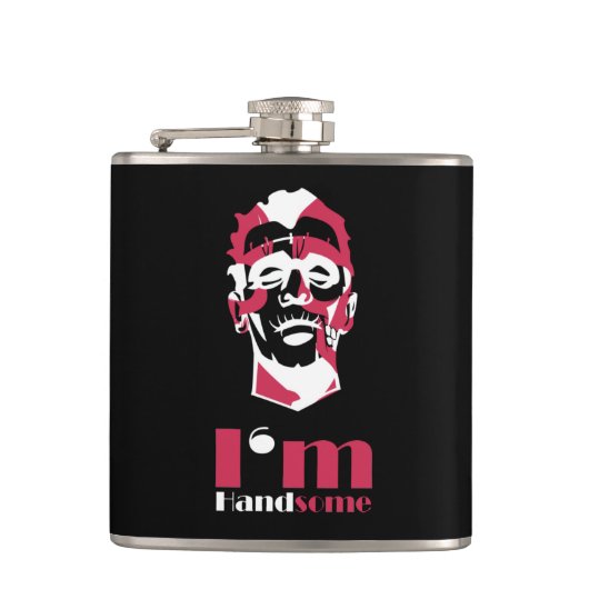 Ik ben handig abstract gezicht Hoesje-Mate iPhone  Heupfles (Voorkant)