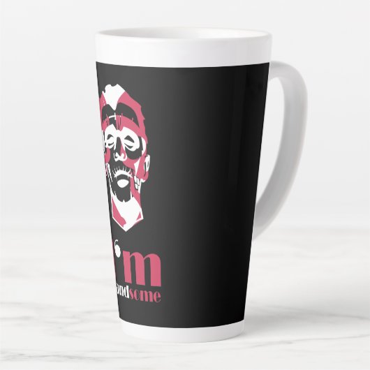 Ik ben handig abstract gezicht Hoesje-Mate iPhone  Latte Mok (Rechterhoek)