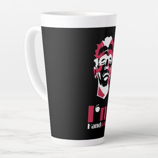 Ik ben handig abstract gezicht Hoesje-Mate iPhone  Latte Mok (Linkerhoek)