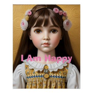 Ik ben Happy Doll Bevestiging Poster Perfect Poster