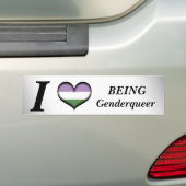 Ik ben hartstikke genderqueer design Pride Flag Bumpersticker (Op auto)