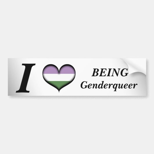 Ik ben hartstikke genderqueer design Pride Flag Bumpersticker (Voorkant)